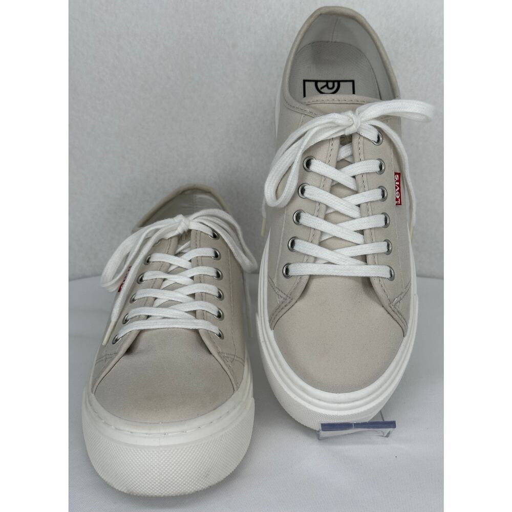 Levi's Dakota Synthetic Suede Low Top Casual Lace Up Stone Color Sneakers 7 - Picture 4 of 8